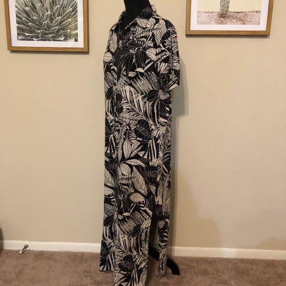 Zara Graphic Leaf Print Shirtdress - Picture 4 of 6